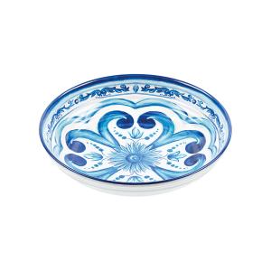 Assiette creuse en mélamine bleu 21,5 cm