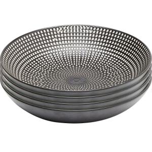 Assiette creuse en porcelaine noire et blanche D20 - Lot de…