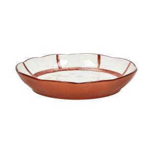 Assiette creuse en porcelaine rouille