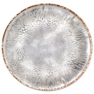 Assiette de présentation en Grès Gris texturé