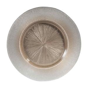 Assiette de présentation en verre beige rosé