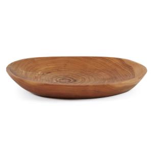 Assiette en bois de teck naturel 25x25 cm