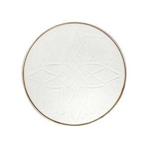 Assiette en céramique blanc liseret doré  D20 CM