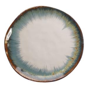 Assiette en céramique blanche et bleue D26 - Lot de 6