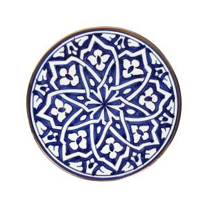 Assiette en céramique bleu doré  D26 CM