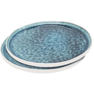 Assiette en grès bleu D27 - Lot de 2