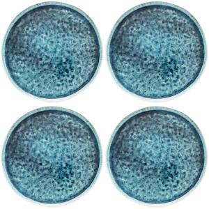 Assiette en grès bleu D27 - Lot de 4