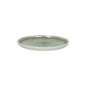 Assiette en porcelaine blanc et vert pâle