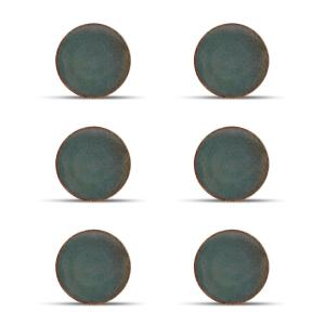 Assiette plate 16cm vert  - Lot de 6