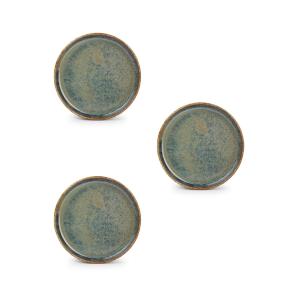 Assiette plate 17cm vert  - Lot de 3