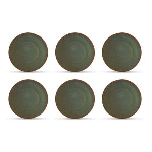 Assiette plate 21cm vert  - Lot de 6