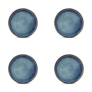 Assiette plate 22cm bleu  - Lot de 4