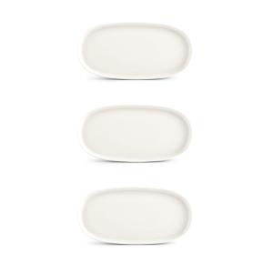 Assiette plate 30x15xH2cm blanc  - Lot de 3