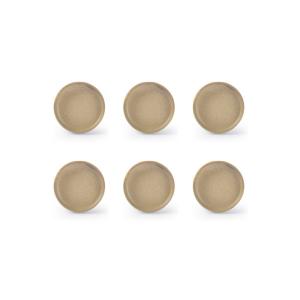 Assiette plate 9xH2cm beige  - Lot de 6