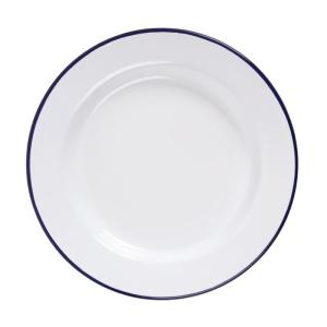 Assiette plate acier émaillé 245 mm   lot de 6