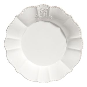 Assiette plate en céramique blanche