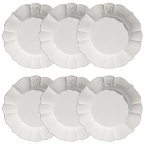 Assiette plate en céramique blanche