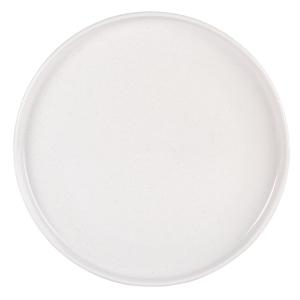 Assiette plate en céramique blanche et beige