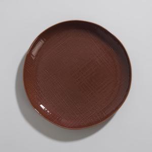 Assiette plate en céramique caramel