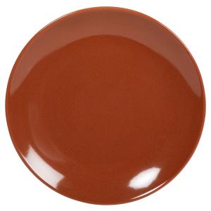 Assiette plate en céramique marron