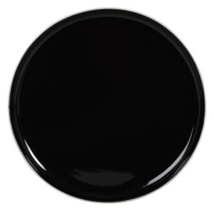 Assiette plate en céramique noire et blanche