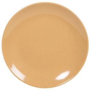 Assiette plate en céramique ocre