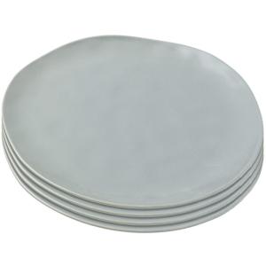 Assiette plate en céramique sauge D20 - Lot de 4