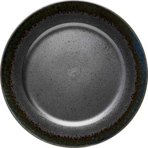 Assiette plate en faïence noire D32