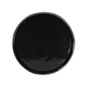 Assiette plate en grès artisanal brun 28 cm - Lot de 4