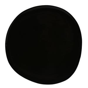 Assiette plate en grès de table noir 27 cm - Lot de 6