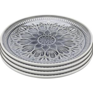 Assiette plate en grès gris D21 - Lot de 4
