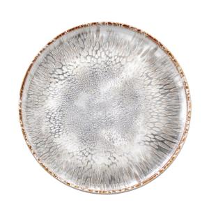 Assiette plate en Grès Gris texturé