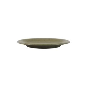 Assiette plate en grès khaki