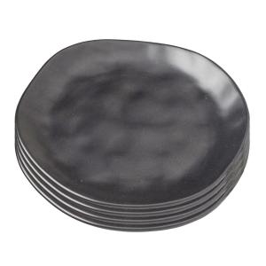 Assiette plate en grès noir D26 - Lot de 4