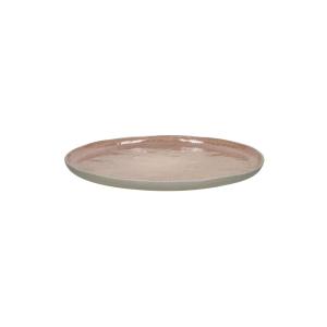 Assiette plate en grès rose