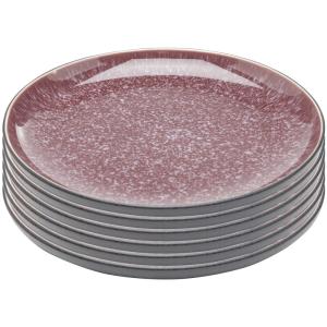 Assiette plate en grès violet D22 - Lot de 6