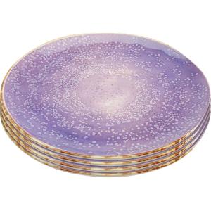 Assiette plate en grès violet D26 - Lot de 4