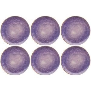 Assiette plate en grès violet D26 - Lot de 6