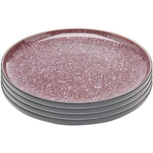 Assiette plate en grès violet D27 - Lot de 4