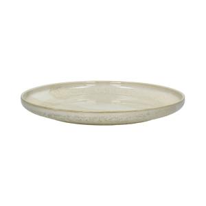 Assiette plate en porcelaine beige