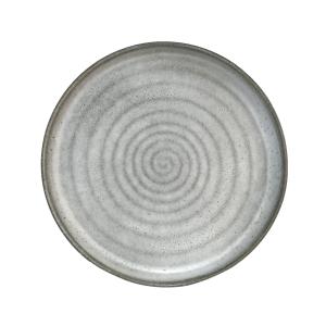 Assiette plate en porcelaine gris 23 cm - Lot de 3
