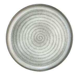 Assiette plate en porcelaine gris 33 cm - Lot de 2