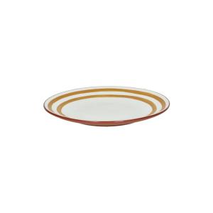Assiette plate en porcelaine jaune