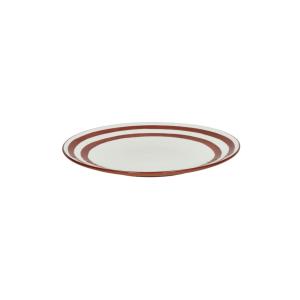 Assiette plate en porcelaine orange foncé