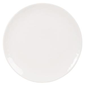 Assiette plate modelée en faïence blanc cassé
