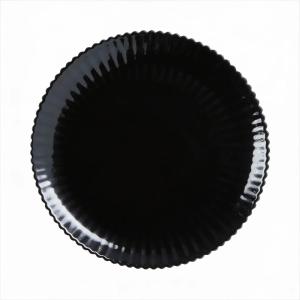 Assiette plate noire en verre 25 cm