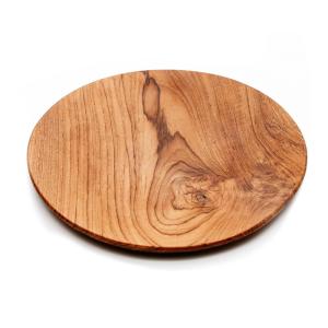 Assiette ronde en bois de teck naturel 30x30 cm