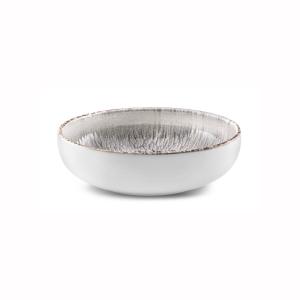 Assiette salade et pâtes en Grès Gris texturé