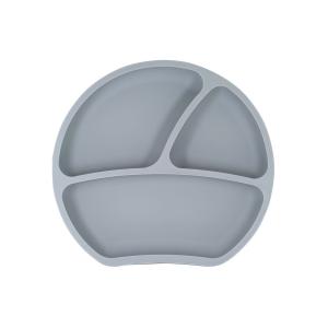 Assiette ventouse en silicone gris foncé