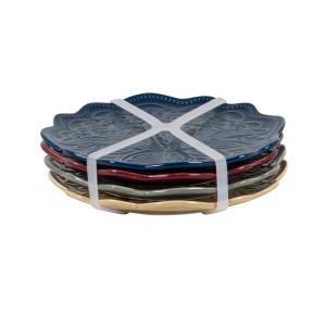 Assiettes à tapas en céramique vert sauge (x4)